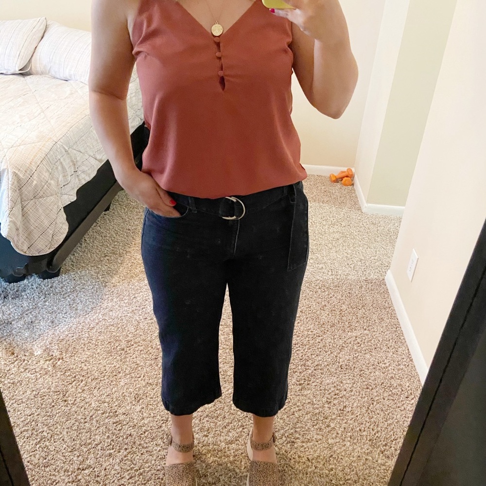 Ann Taylor Cropped Wide Leg Jeans